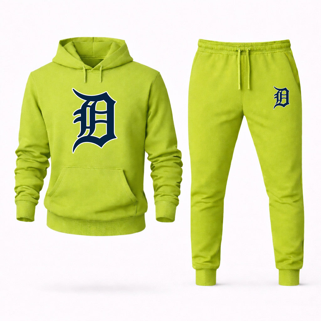 Detroit Tigers Hoodie and Joggers Set - Lime Green