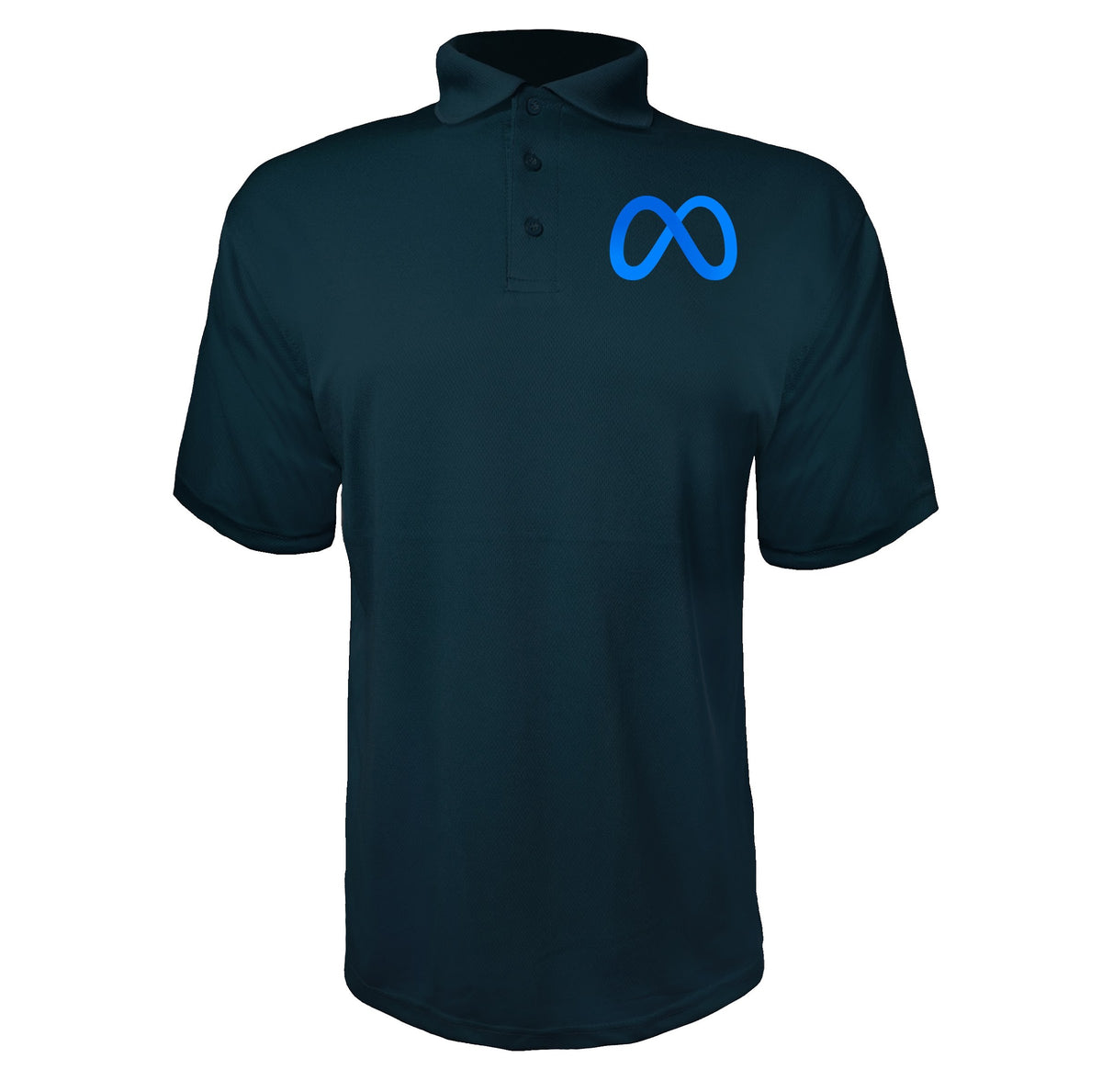 Meta men's polyester polo in Navy