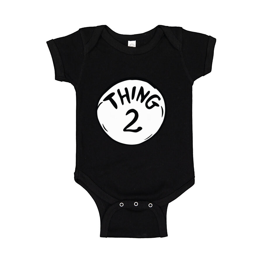 Dr. Seuss Thing 2 Baby Romper Onesie - Black