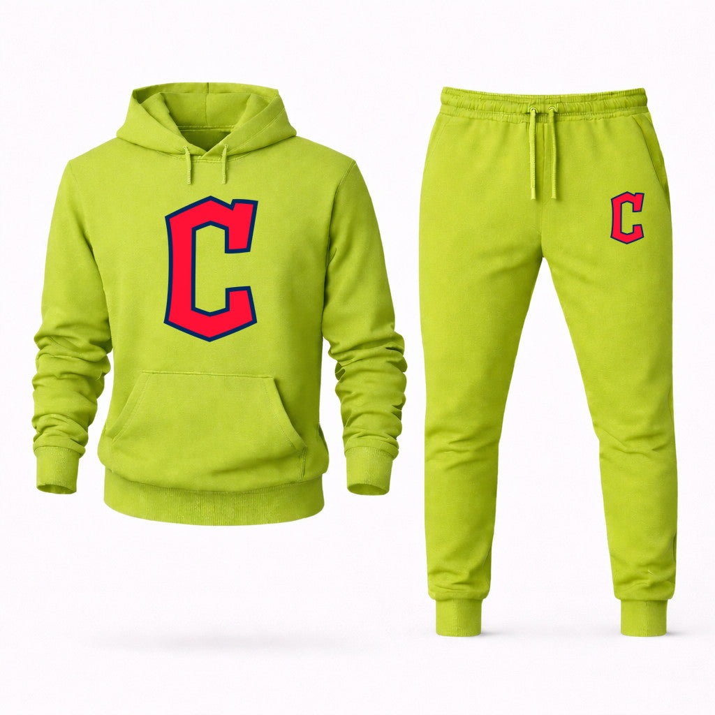 Cleveland Guardians Hoodie and Joggers Set - Lime Green
