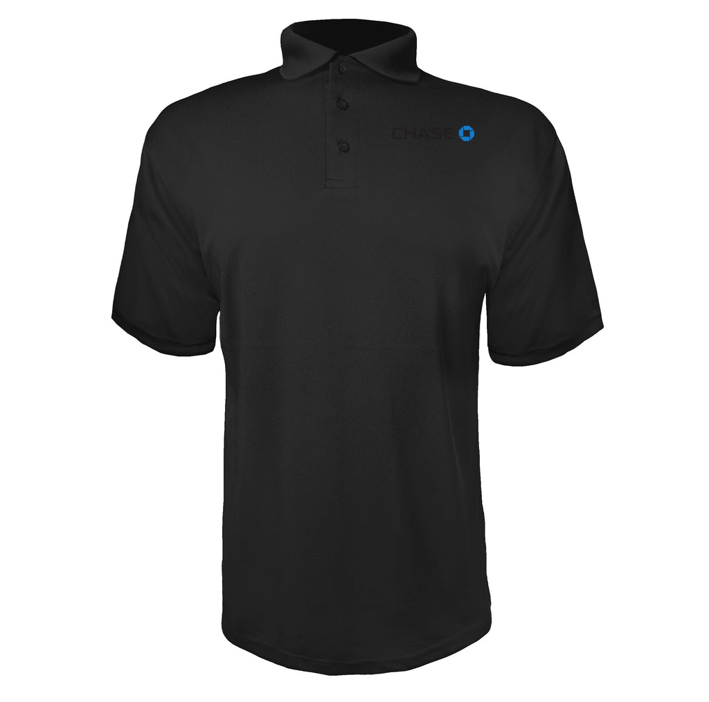 Chase Black men's polyester polo in Black