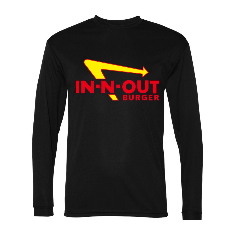 Men's In N Out Burger Polyester Long Sleeve T-Shirt - Black