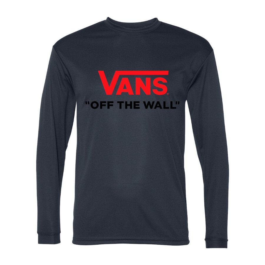 Men's Vans Polyester Long Sleeve T-Shirt - Navy