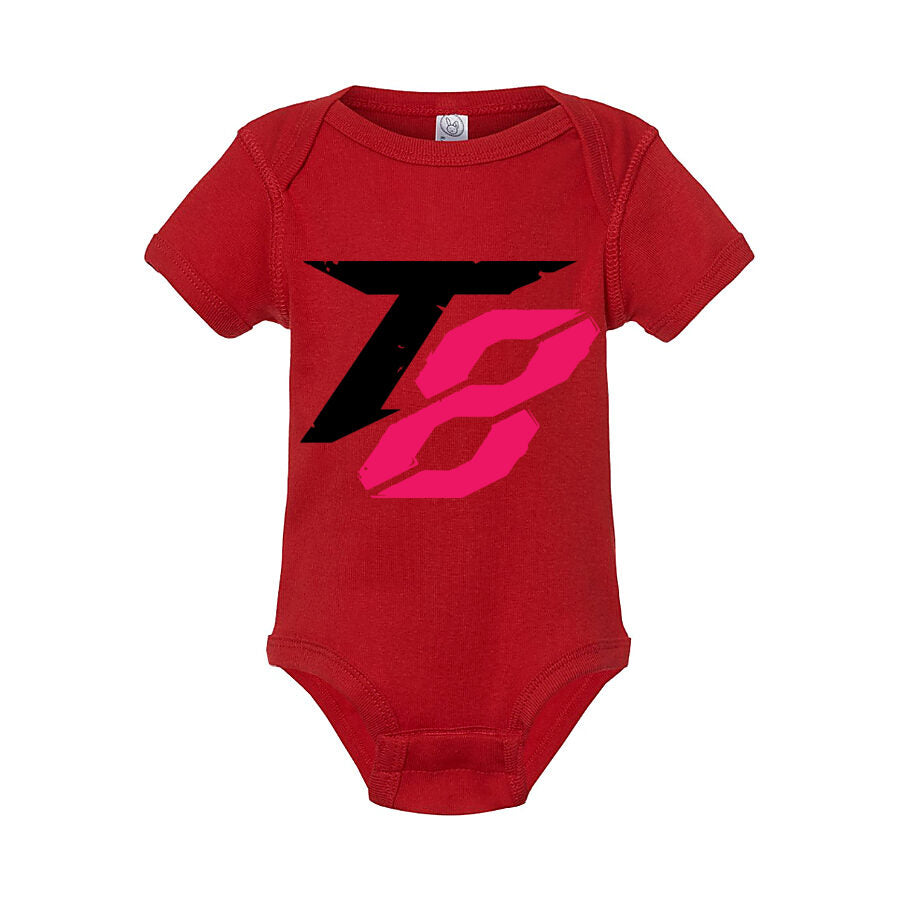 Tekken 8 Black Logo Baby Romper Onesie - Red