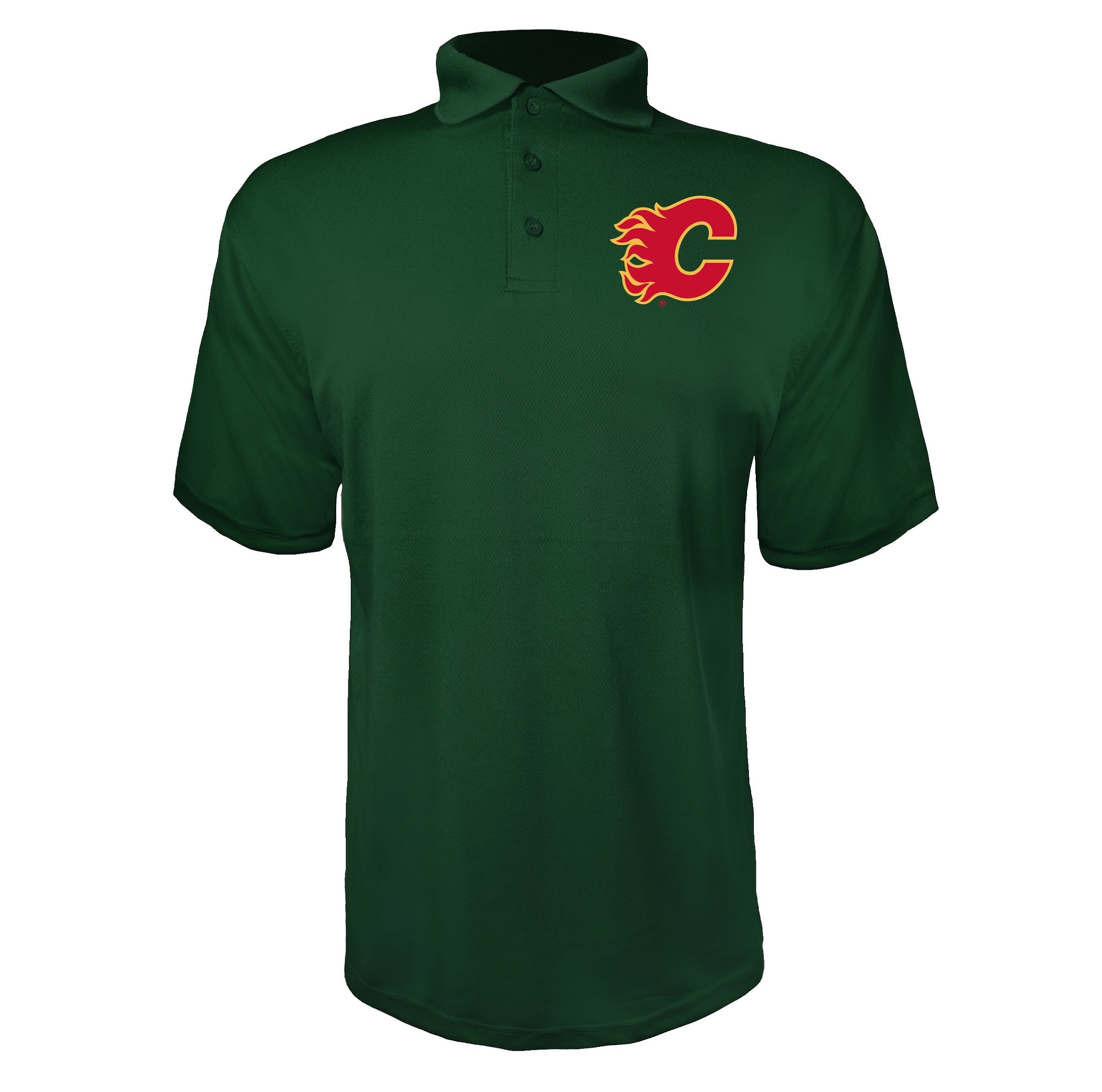 Calgary Flames Green polyester polo
