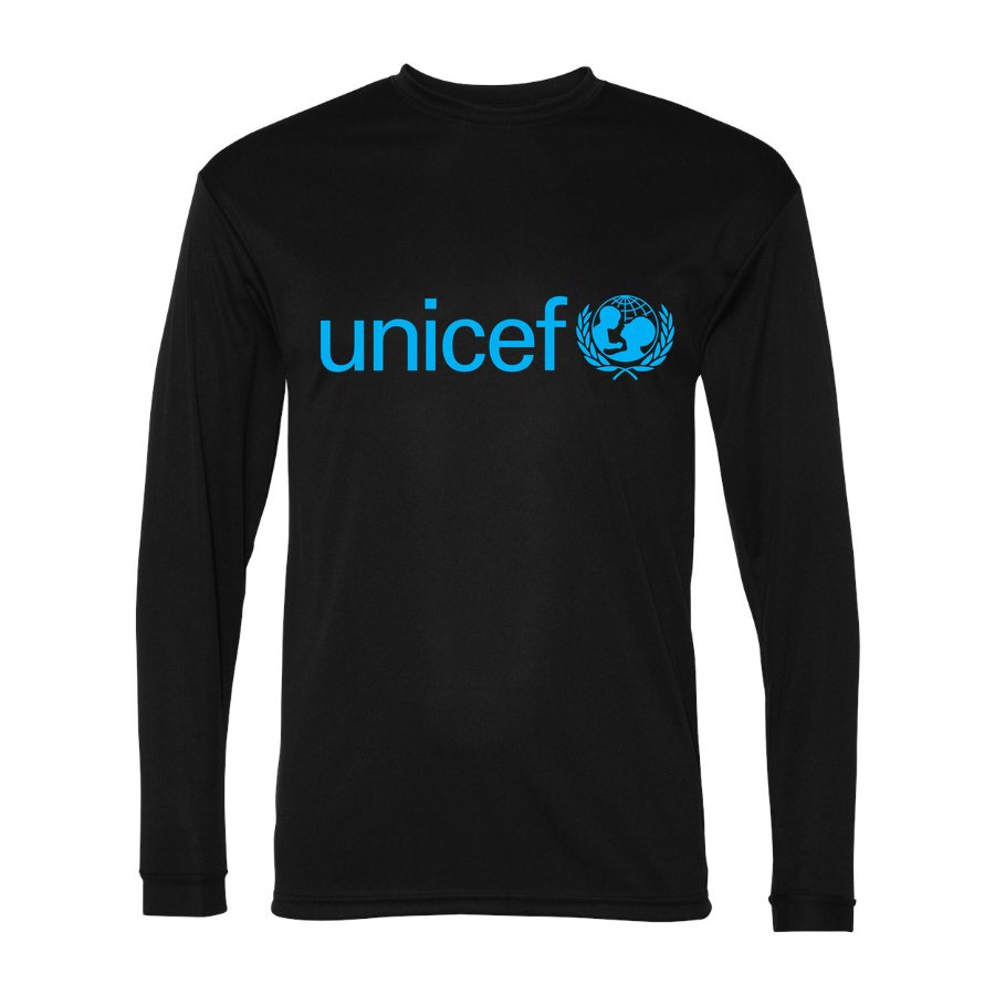 Men's UNICEF Polyester Long Sleeve T-Shirt - Black