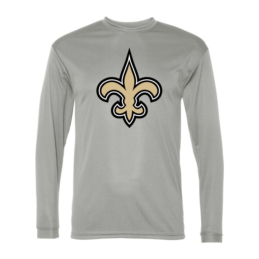 Men's New Orleans Saints Polyester Long Sleeve T-Shirt - Silver