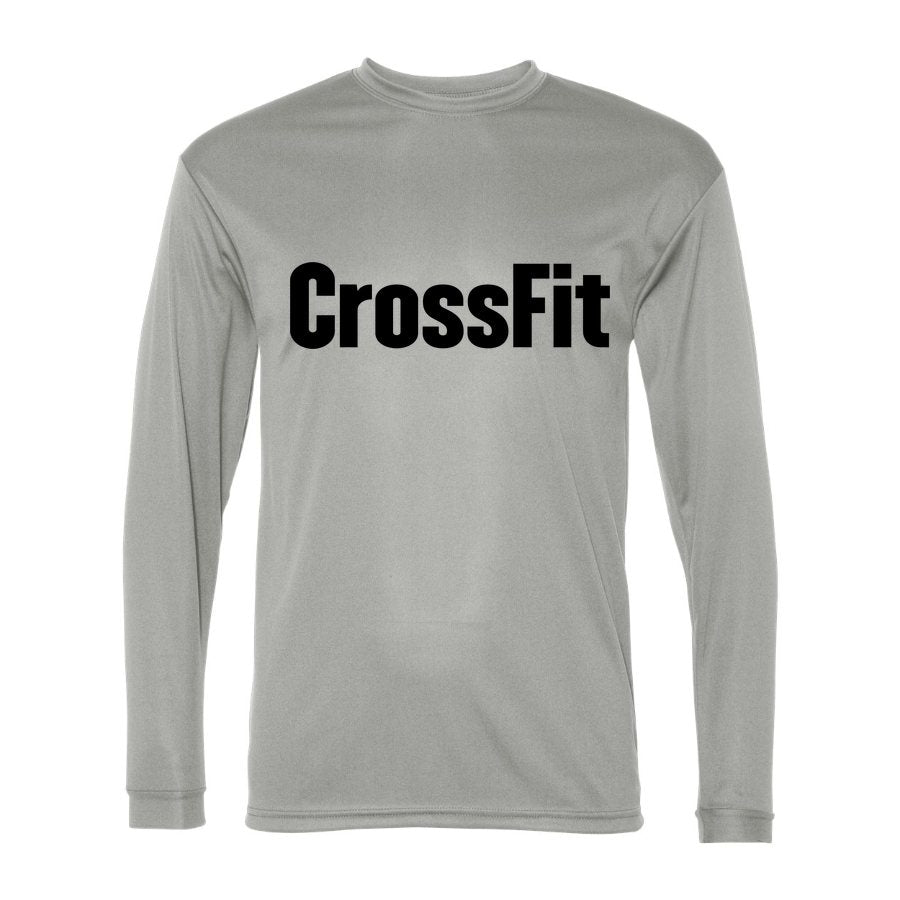 Men's CrossFit Polyester Long Sleeve T-Shirt - Silver