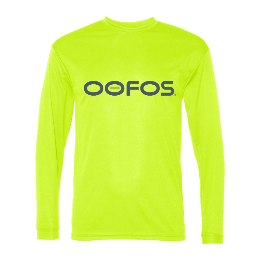 Men's Oofos Polyester Long Sleeve T-Shirt - Safety Yellow