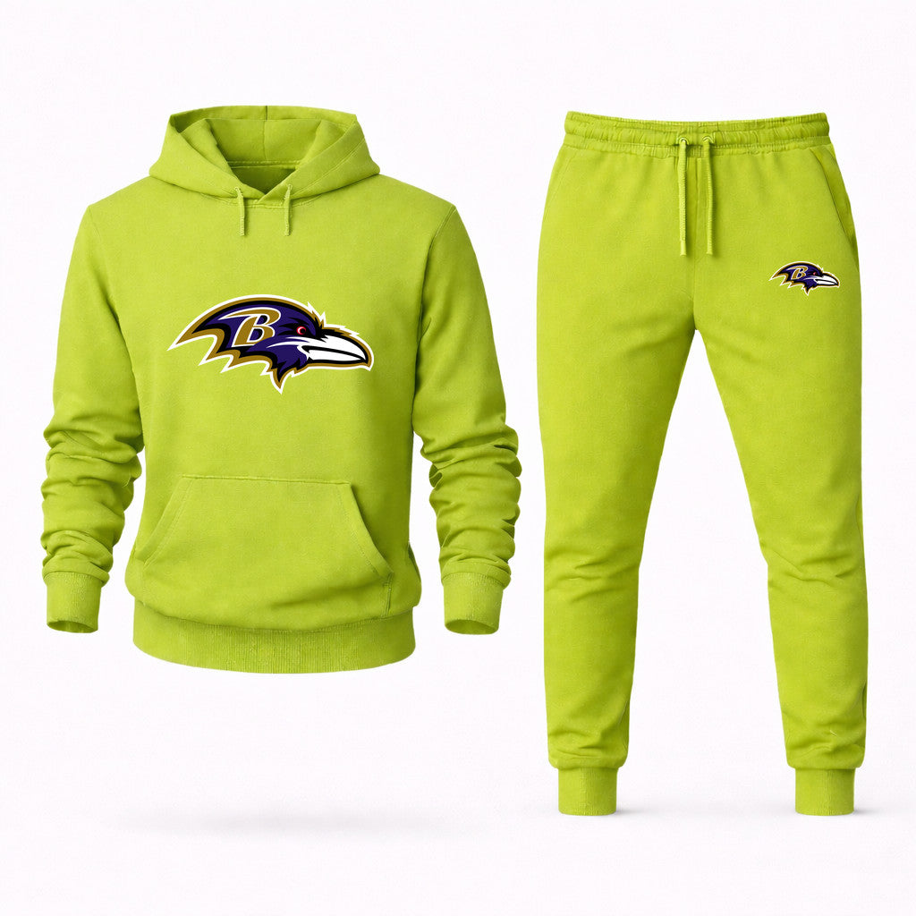 Baltimore Ravens Hoodie and Joggers Set - Lime Green