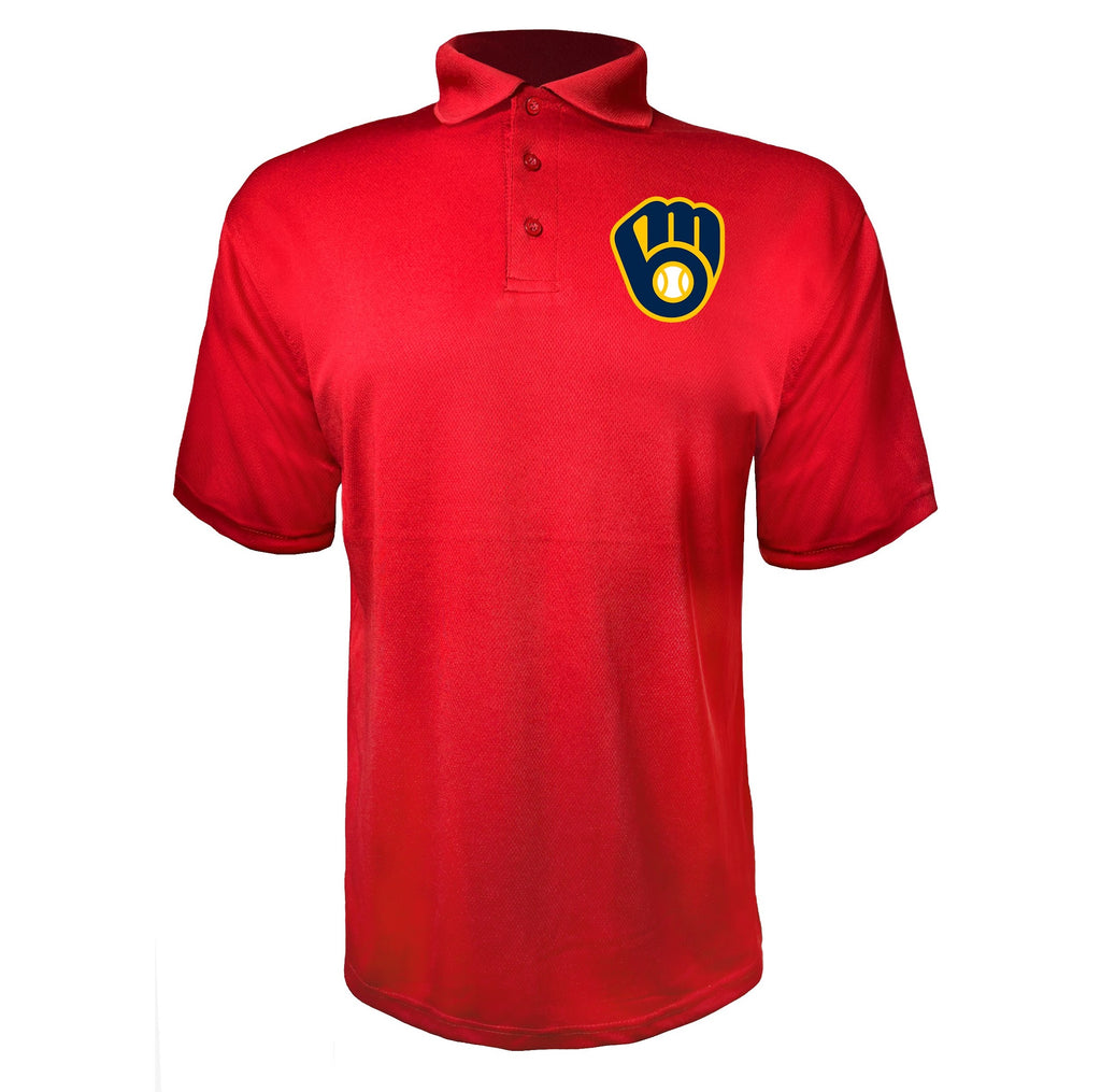 Milwaukee Brewers Red polyester polo