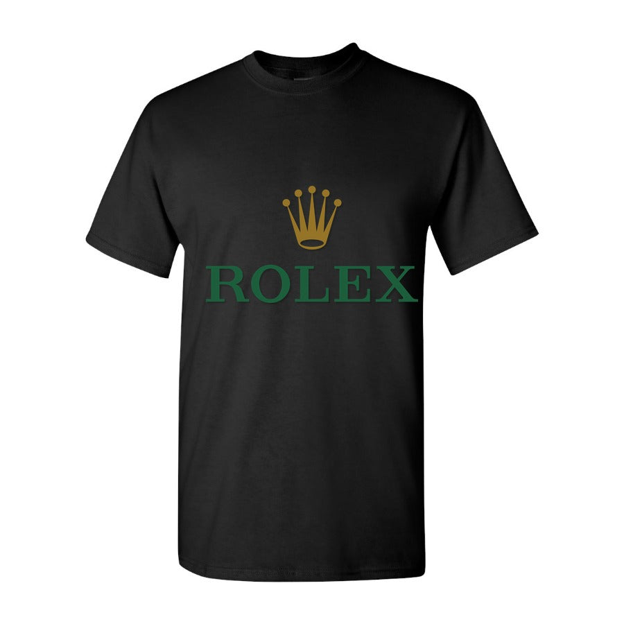 Men's Rolex Logo Cotton T-Shirt - Black