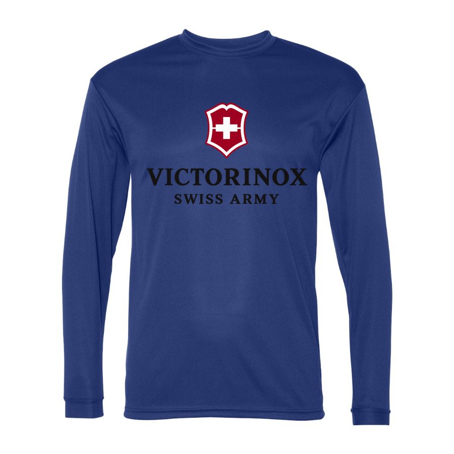 Men's Victorinox Swiss Army Polyester Long Sleeve T-Shirt - Royal Blue