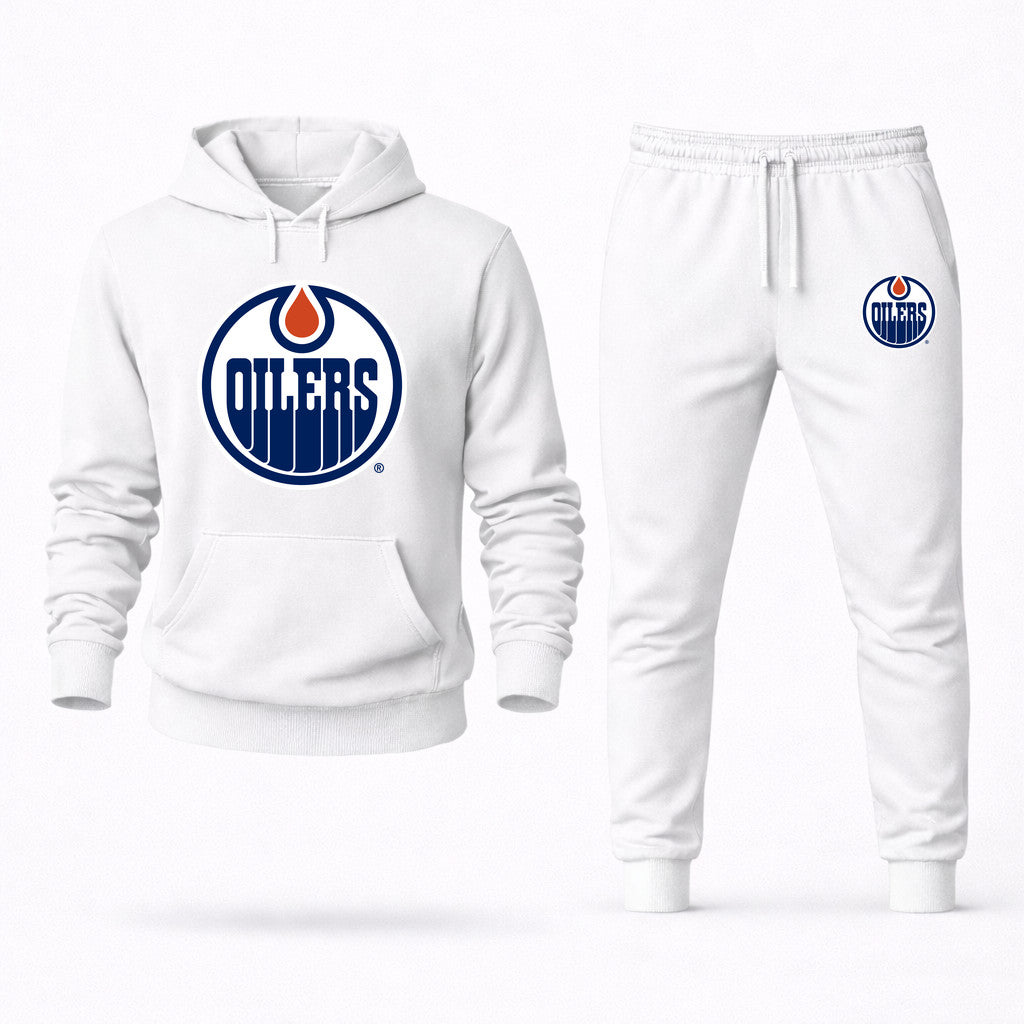 Edmonton Oilers Hoodie and Joggers Set - White