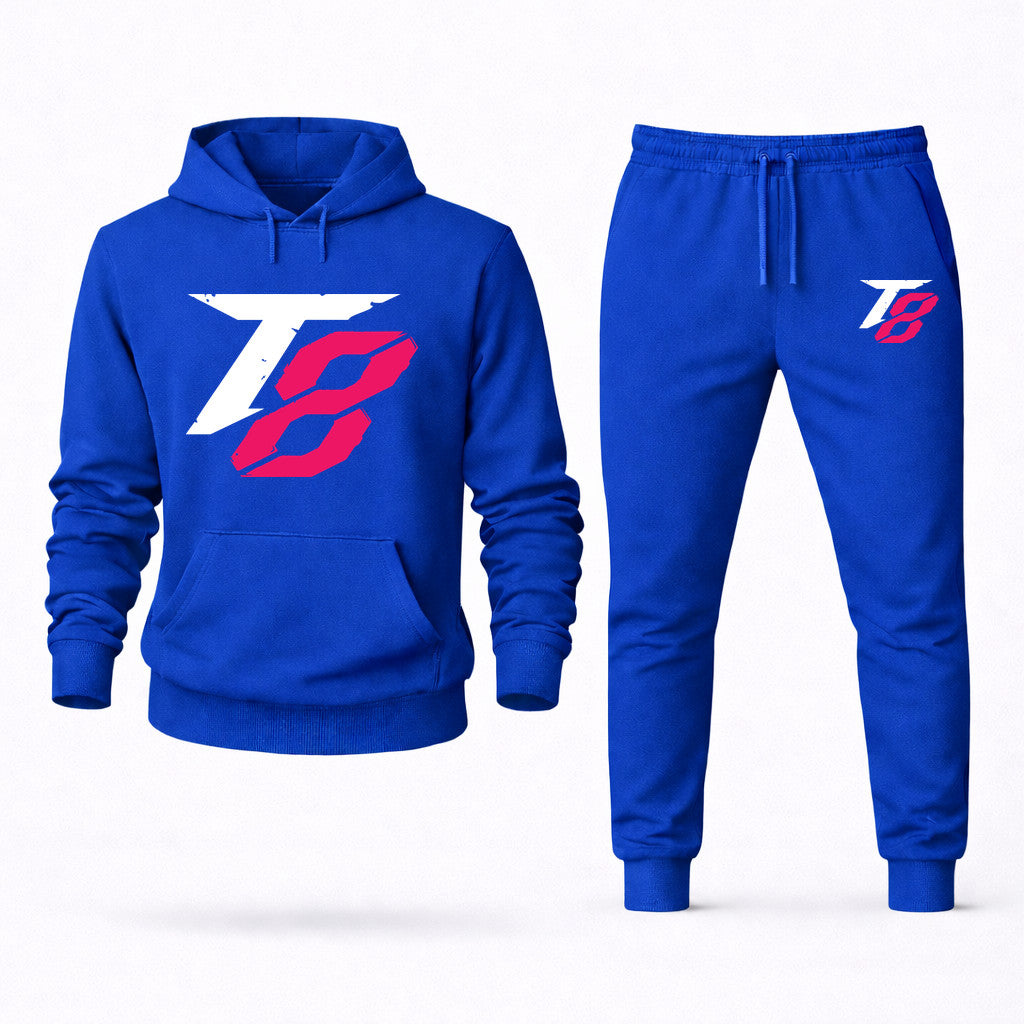 Tekken 8 White Hoodie and Joggers Set - Blue