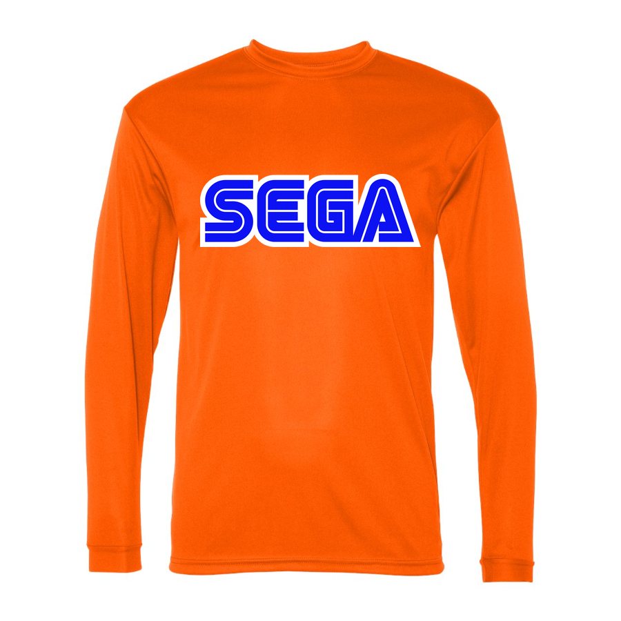 Men's SEGA Polyester Long Sleeve T-Shirt - Safety Orange