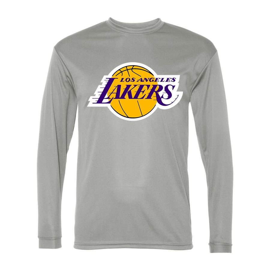 Men's Los Angeles Lakers Polyester Long Sleeve T-Shirt - Silver