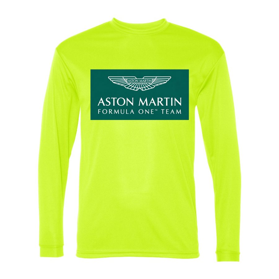 Men's Aston Martin Formula One Team Polyester Long Sleeve T-Shirt - Safety Yellow