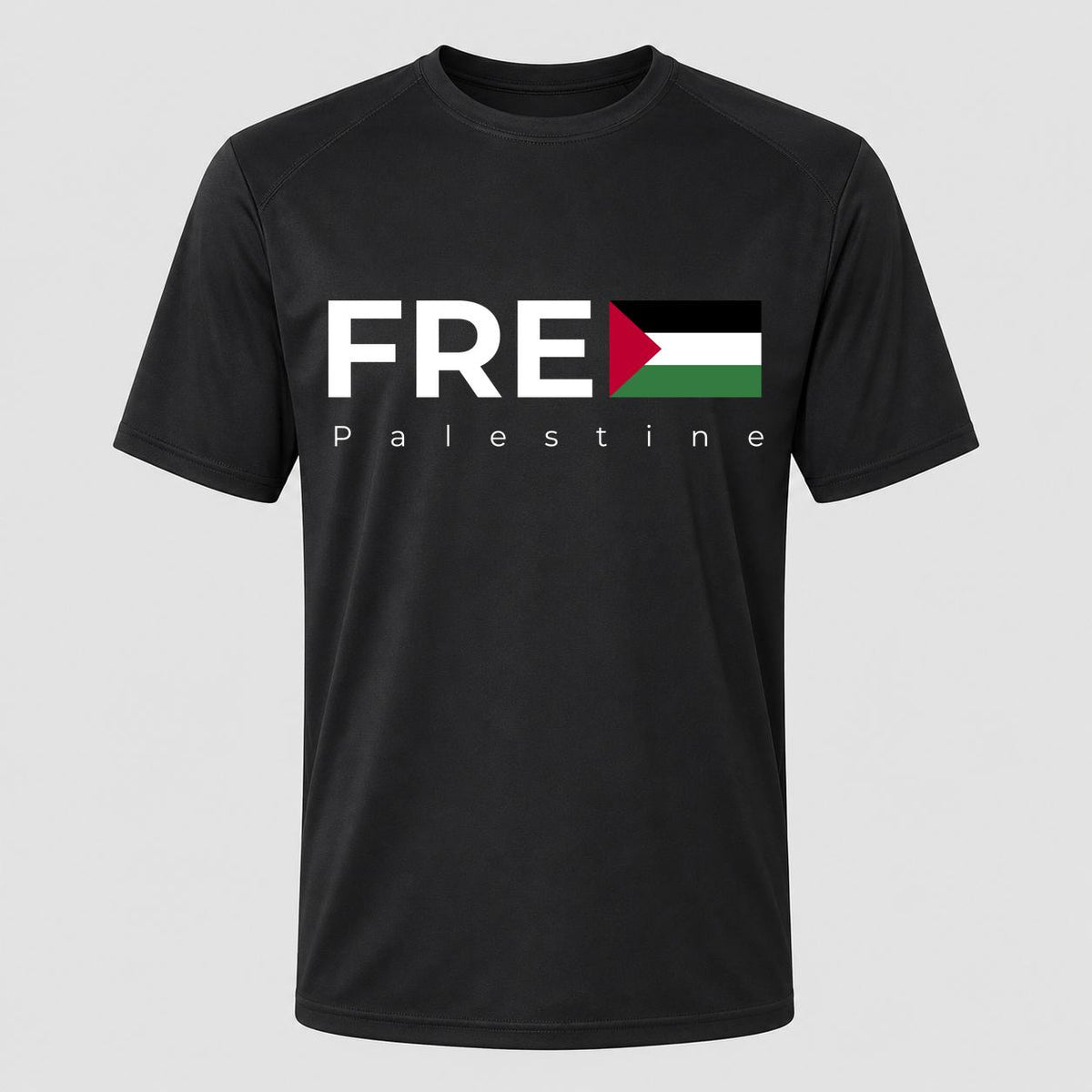 Men's Free Palestine White Performance T-Shirt - Black