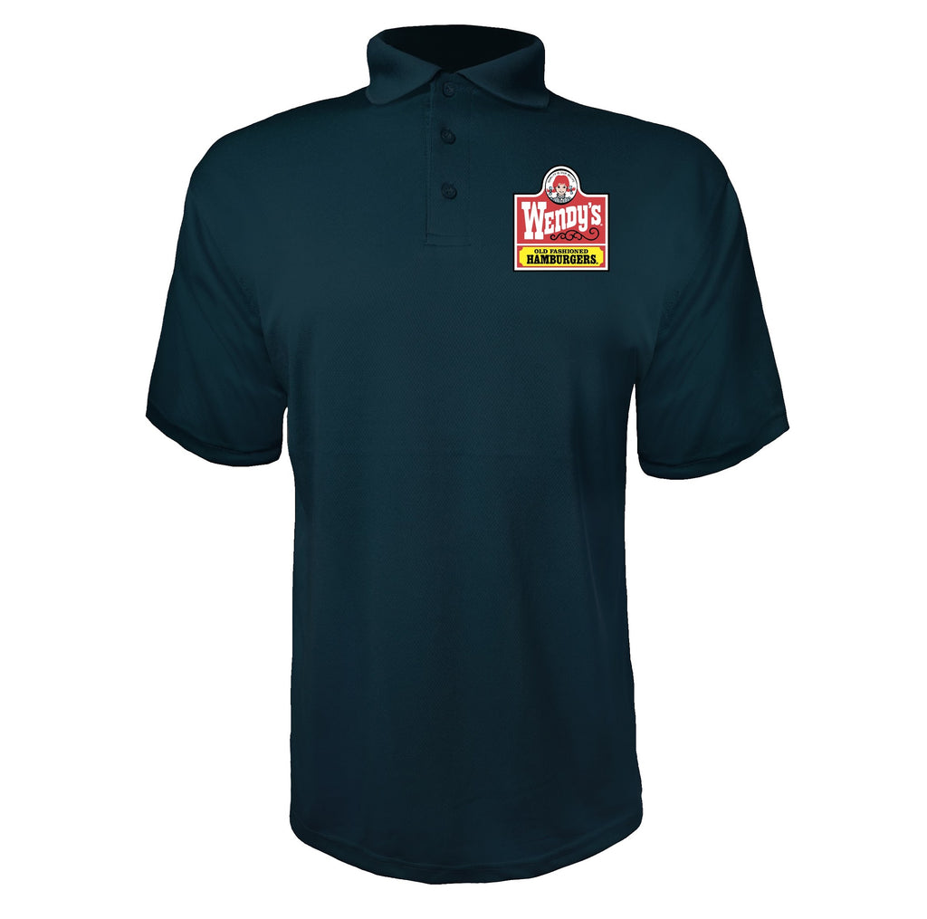 Wendys men's polyester polo in Navy