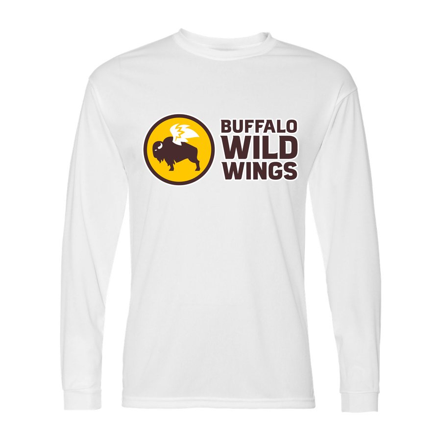 Men's Buffalo Wild Wings Polyester Long Sleeve T-Shirt - White
