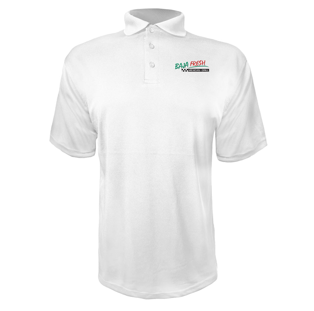 Baja Fresh men's polyester polo in White