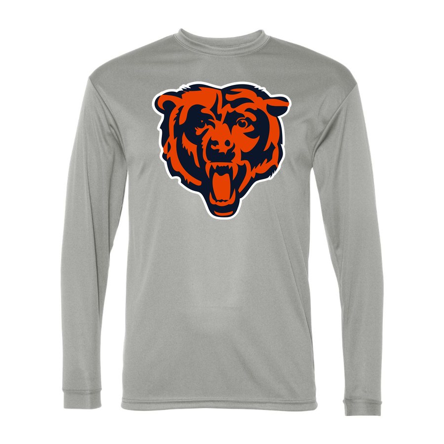 Men's Chicago Bears Polyester Long Sleeve T-Shirt - Silver