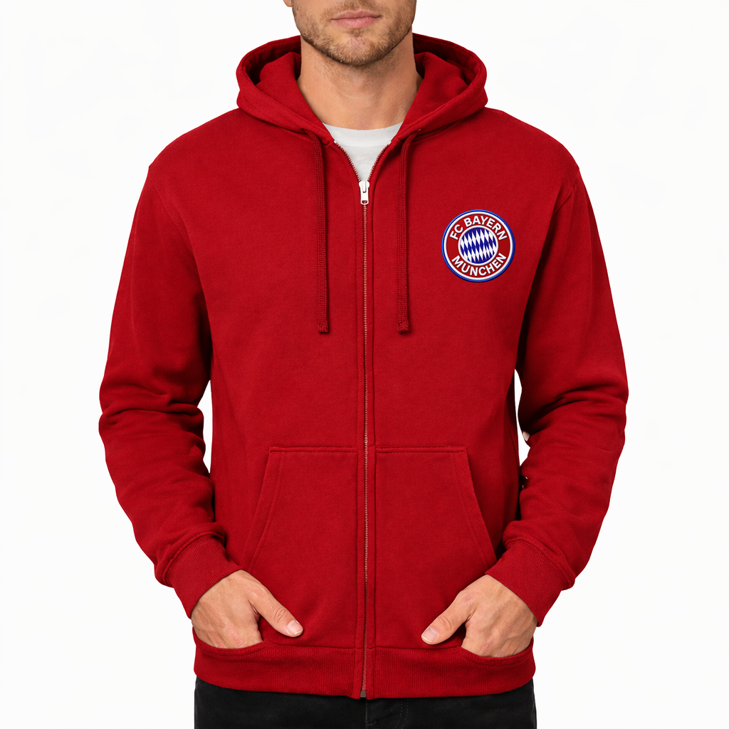 Men's FC Bayern Munich Soccer Zipper Hoodie - Red