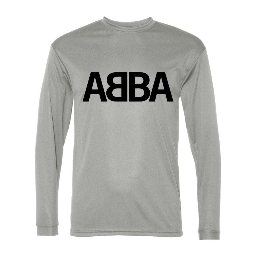 Men's Abba Polyester Long Sleeve T-Shirt - Silver