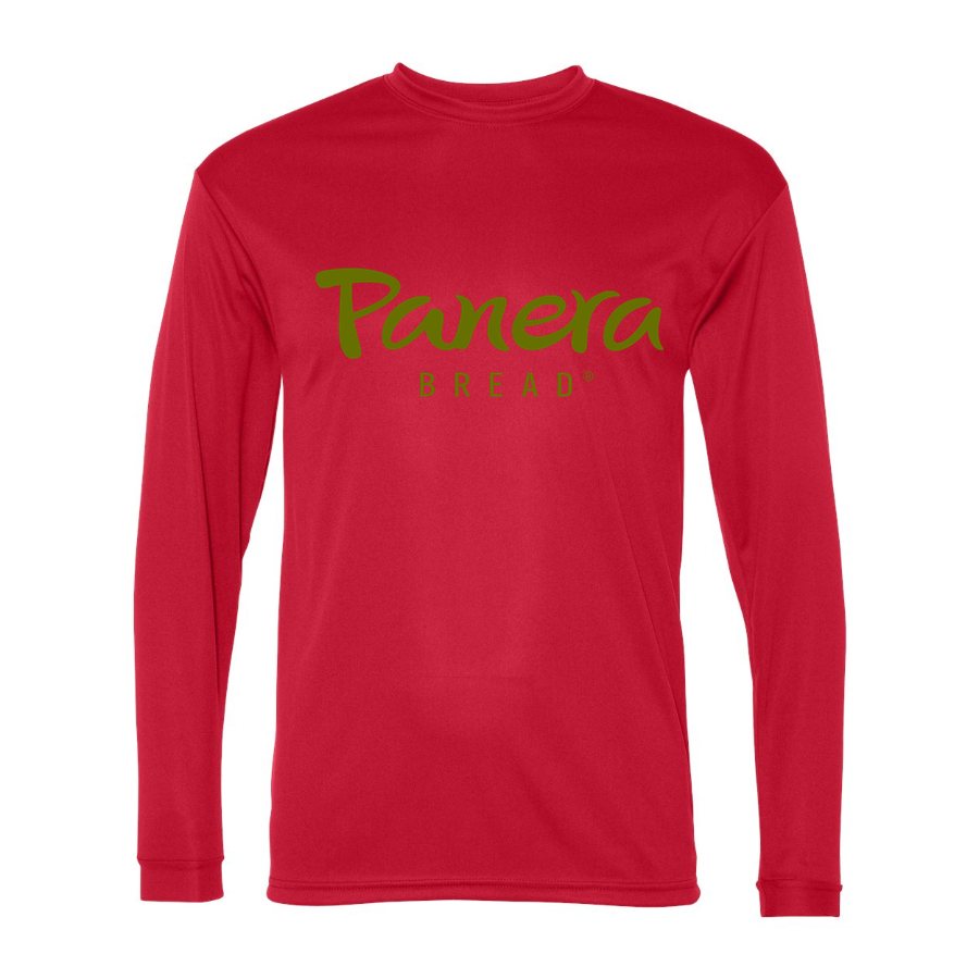 Men's Panera Bread Polyester Long Sleeve T-Shirt - Red