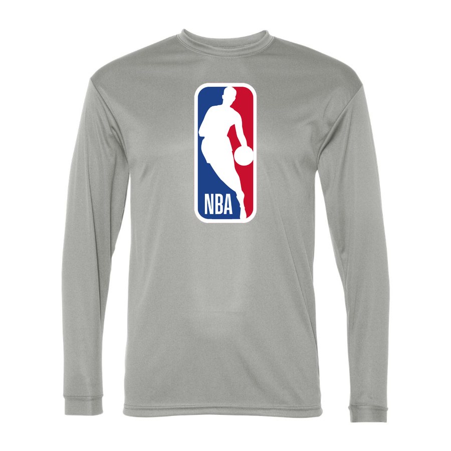 Men's NBA Polyester Long Sleeve T-Shirt - Silver