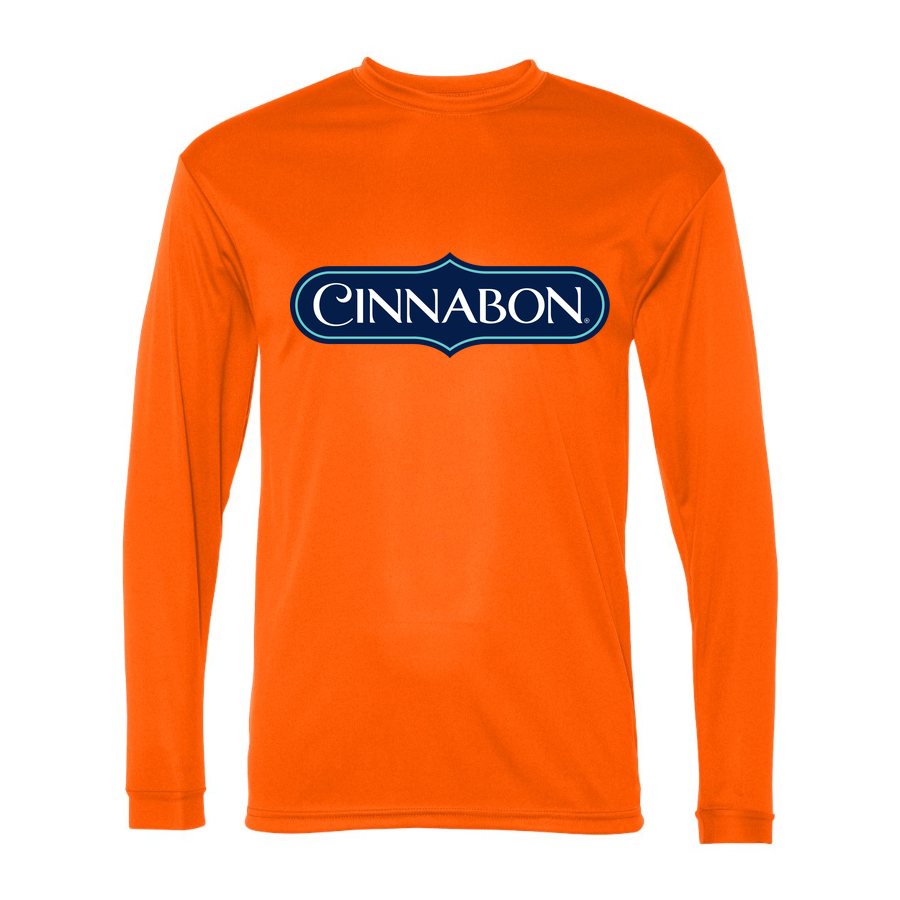 Men's Cinnabon Polyester Long Sleeve T-Shirt - Safety Orange