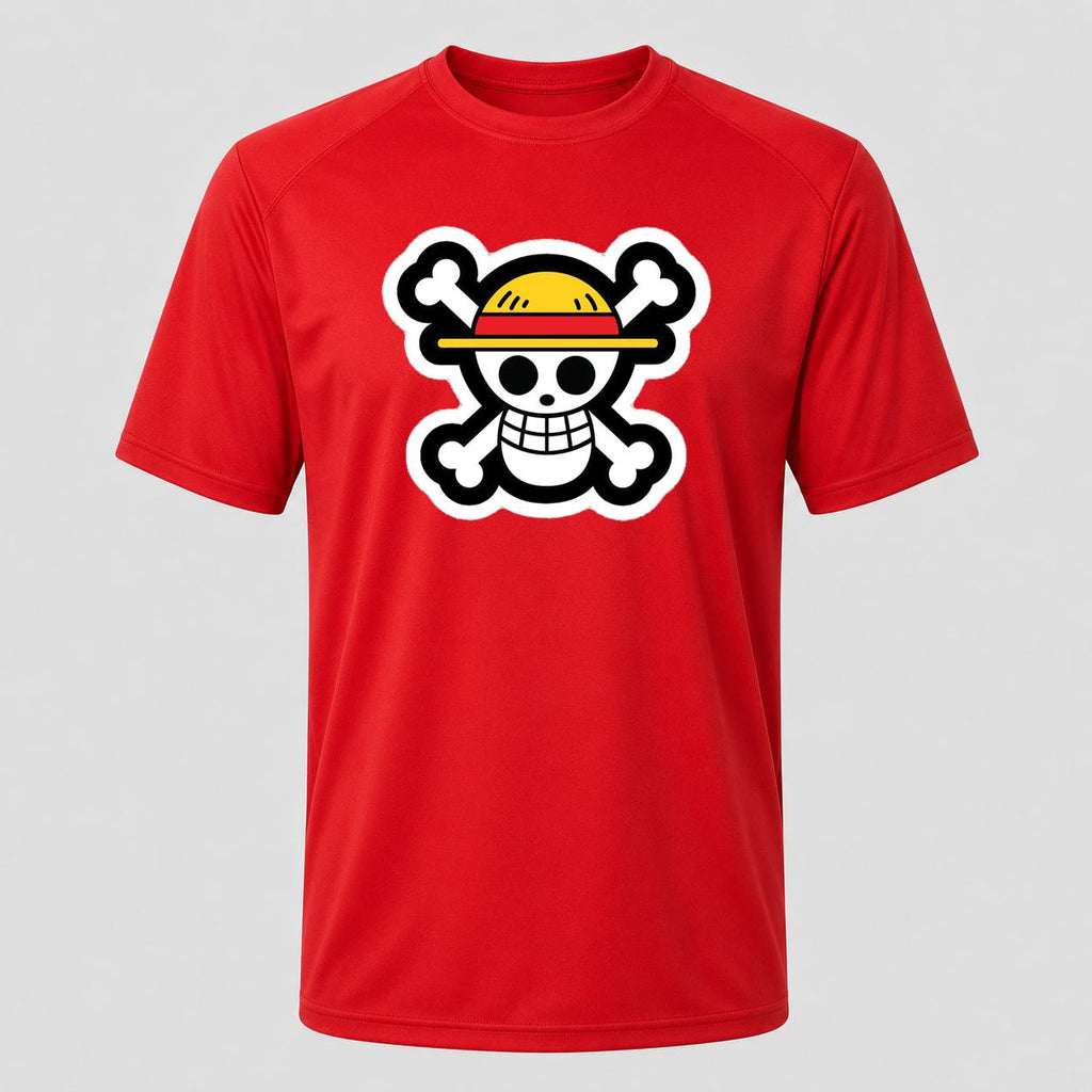 Men's Straw Hat Luffy Performance T-Shirt - Red