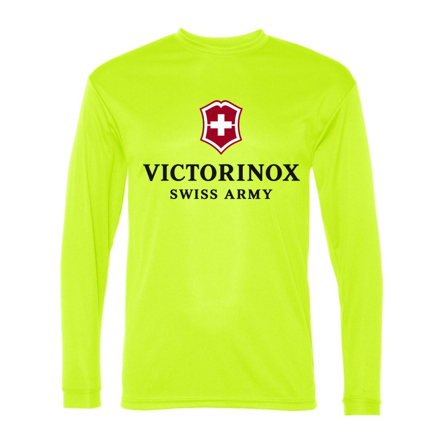 Men's Victorinox Swiss Army Polyester Long Sleeve T-Shirt - Safety Yellow