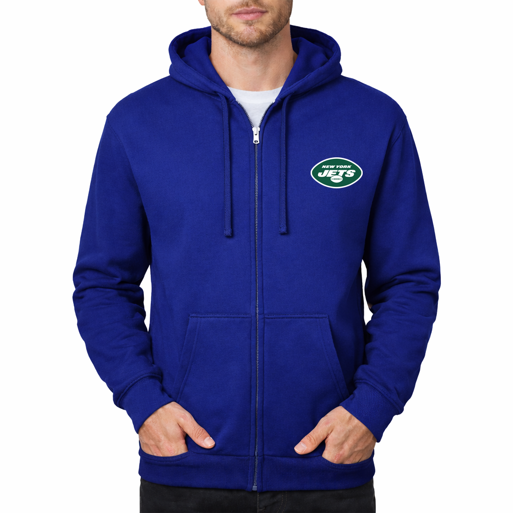 Men's New York Jets Zipper Hoodie - Royal Blue