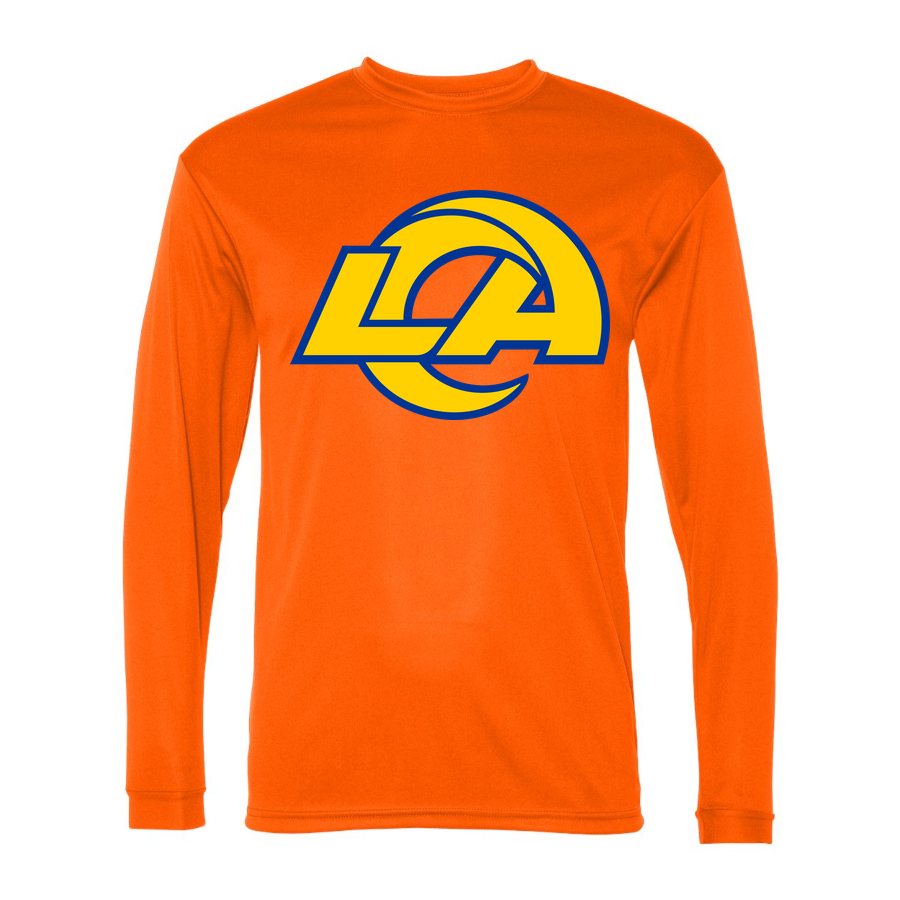 Men's Los Angeles Rams Polyester Long Sleeve T-Shirt - Safety Orange