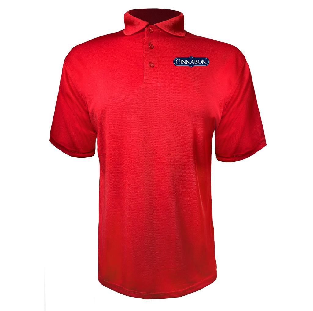 Cinnabon men's polyester polo in Red