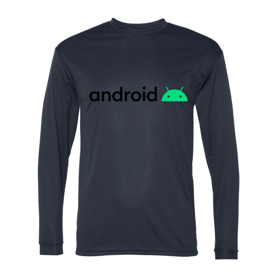 Men's Android Polyester Long Sleeve T-Shirt - Navy