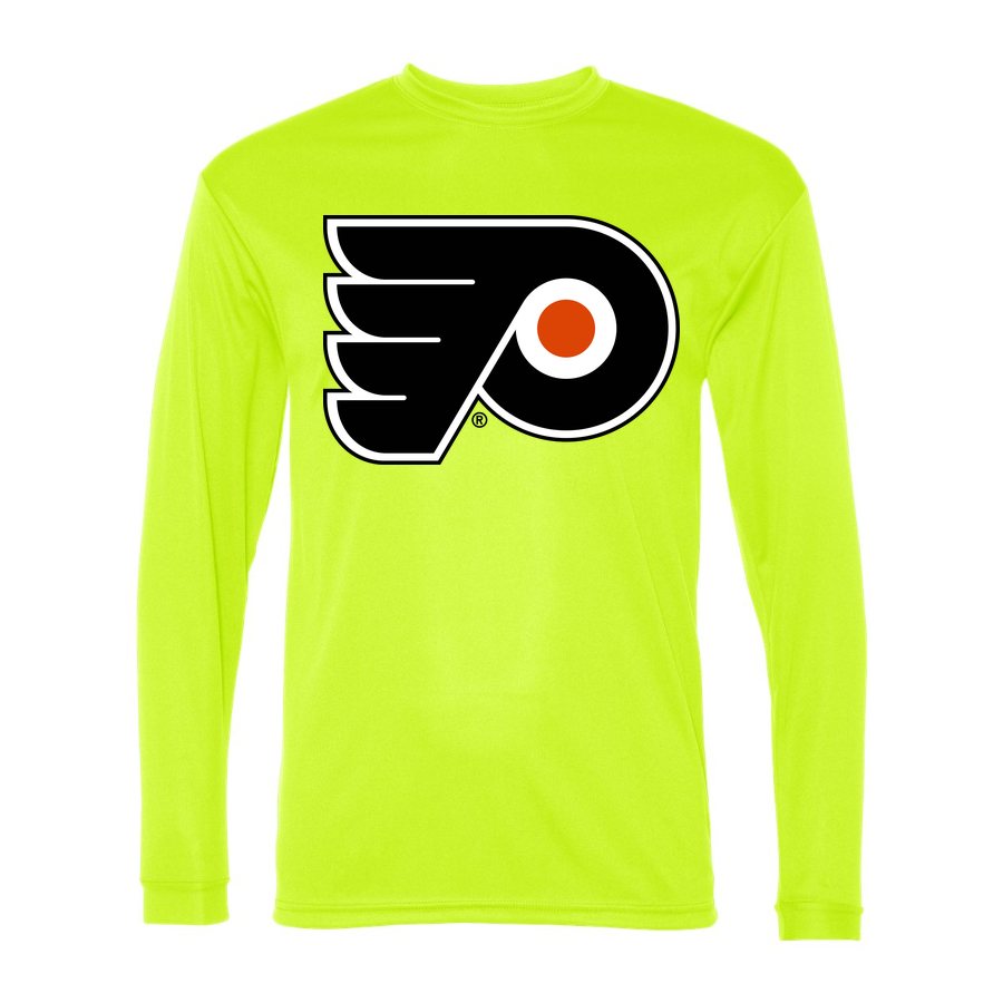Men's Philadelphia Flyers Polyester Long Sleeve T-Shirt - Safety Yellow