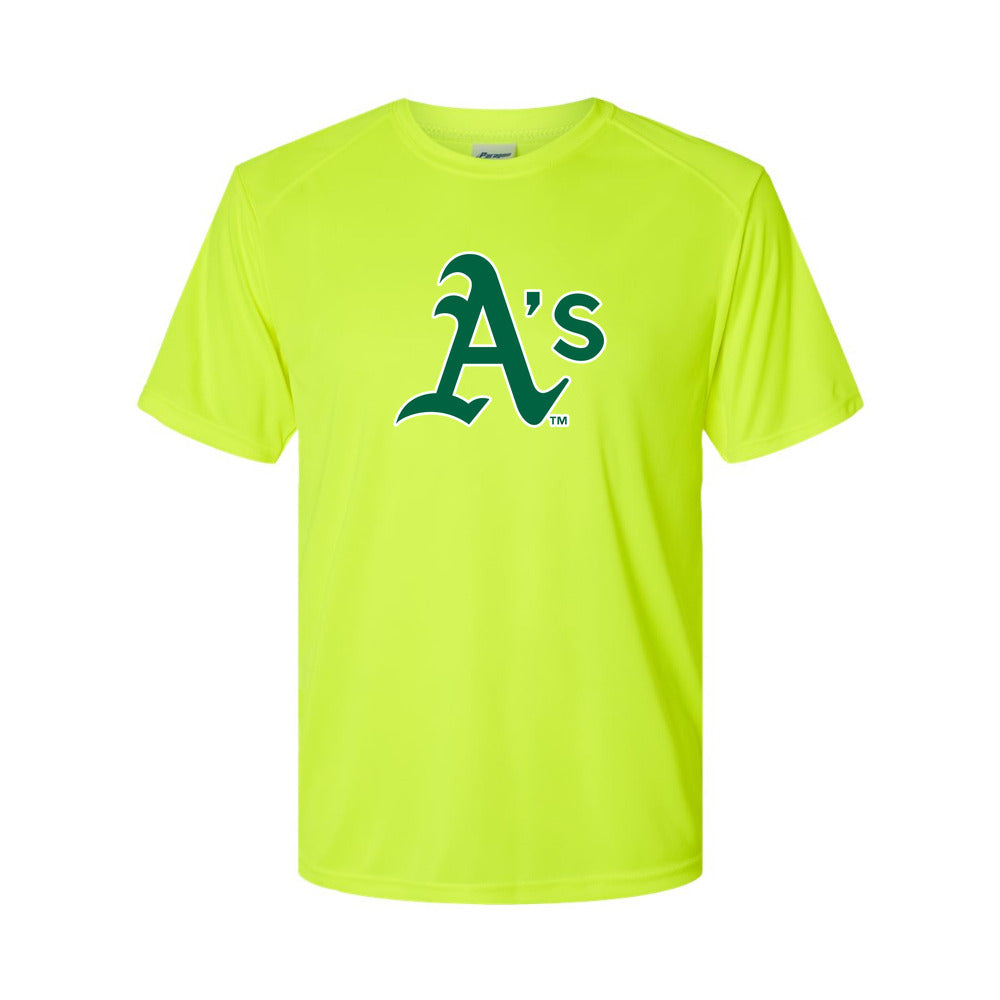 Oakland Athletics Polyester T-Shirt - Safety Green