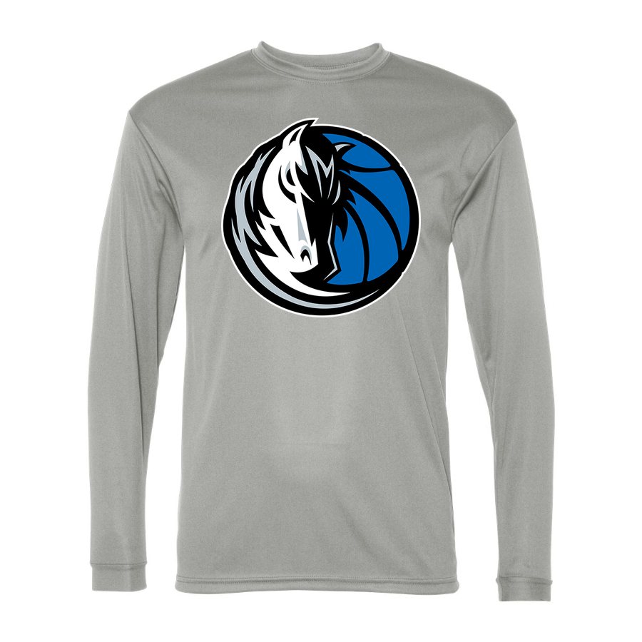 Men's Dallas Mavericks Polyester Long Sleeve T-Shirt - Silver