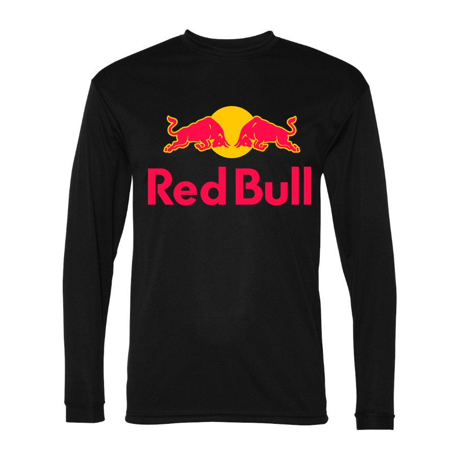 Men's Red Bull Polyester Long Sleeve T-Shirt - Black