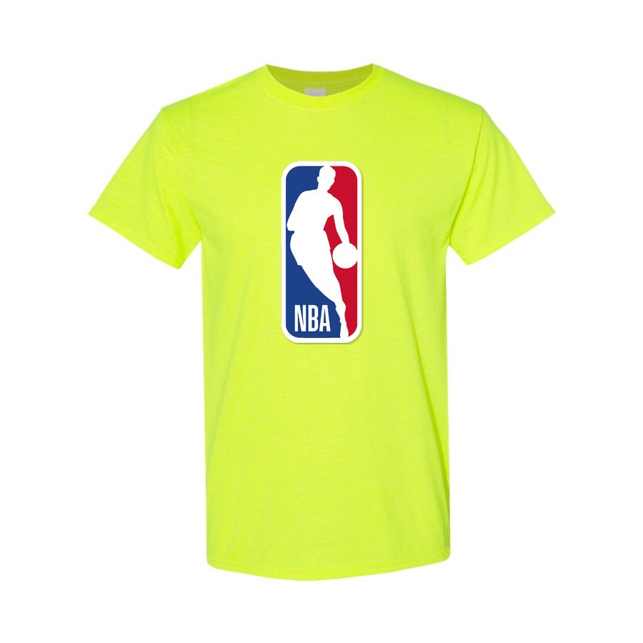 Safety Green - Front View - Men's NBA Cotton T-Shirt