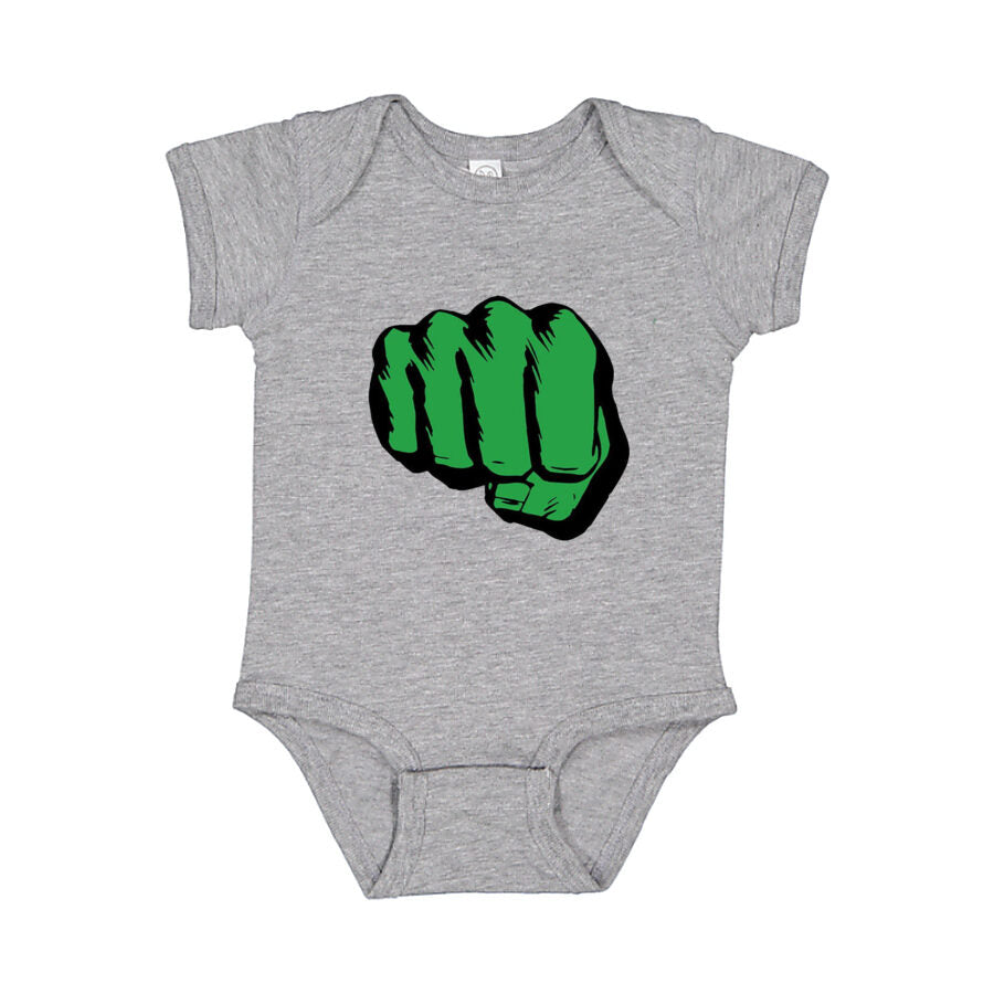 Hulk Punch Baby Romper Onesie - Gray