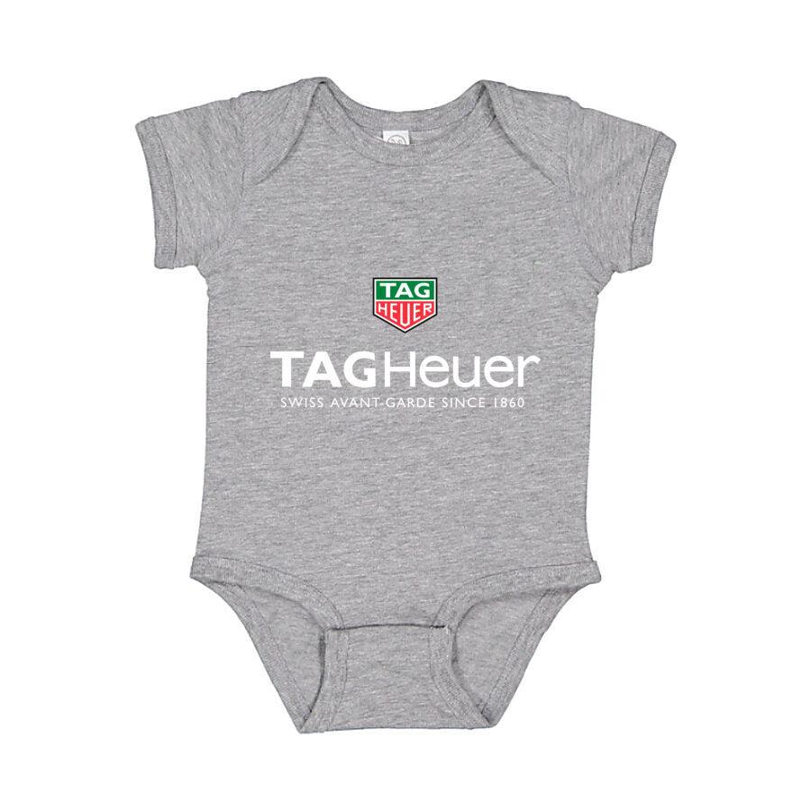 TAG Heuer White Logo Baby Romper Onesie - Gray