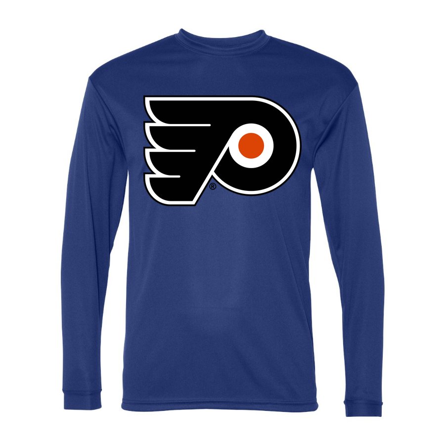 Men's Philadelphia Flyers Polyester Long Sleeve T-Shirt - Royal Blue