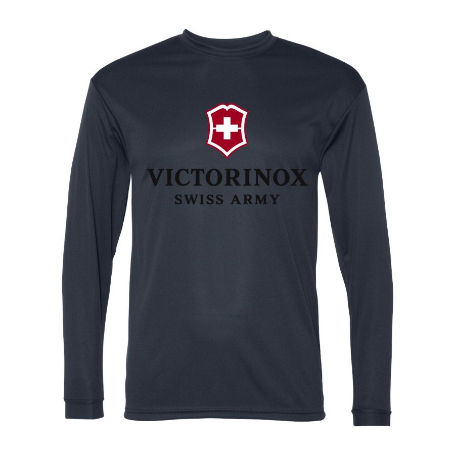 Men's Victorinox Swiss Army Polyester Long Sleeve T-Shirt - Navy
