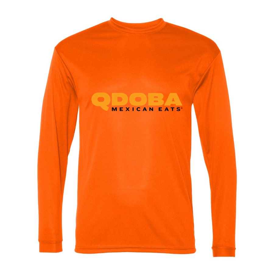 Men's Qdoba Polyester Long Sleeve T-Shirt - Safety Orange
