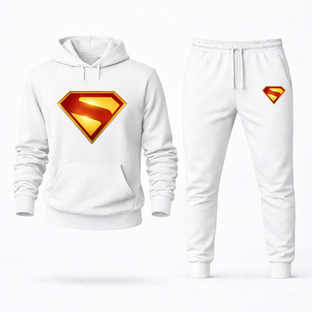 Superman Hoodie and Joggers Set - White