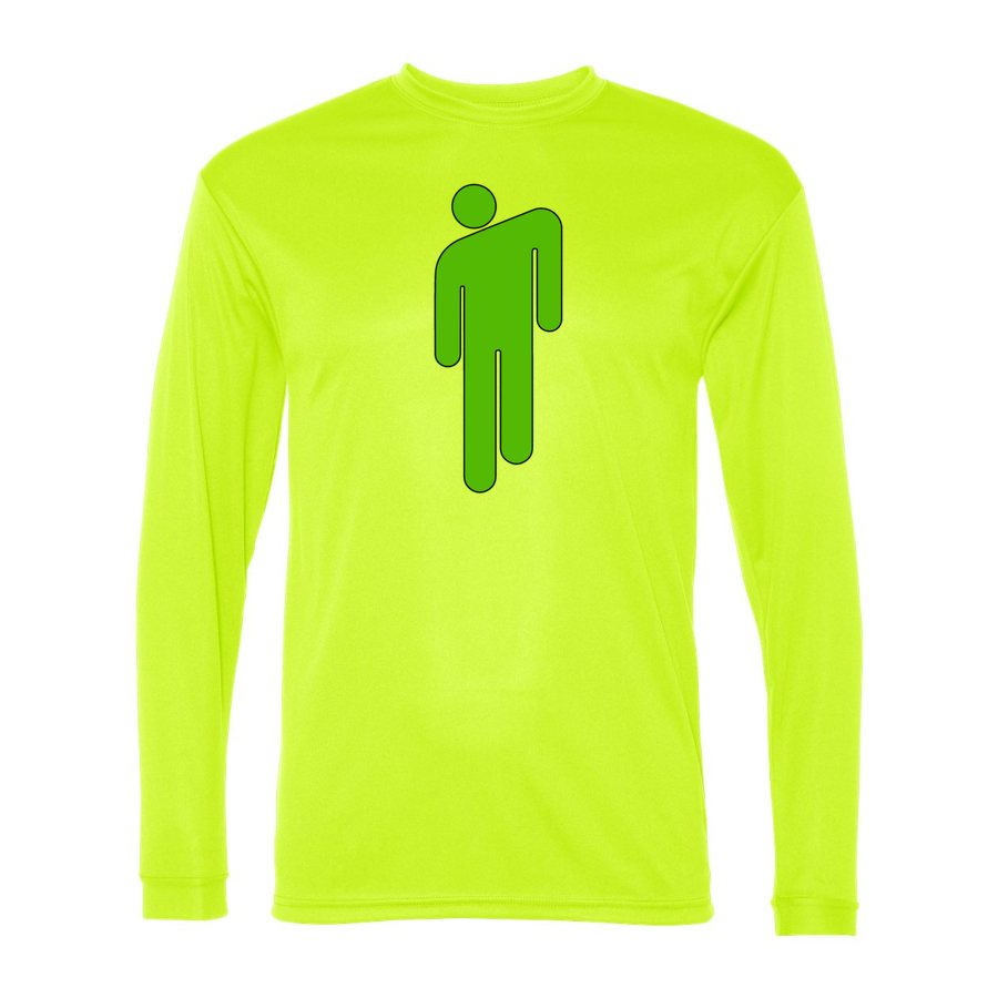 Men's Billie Eilish Polyester Long Sleeve T-Shirt - Safety Yellow